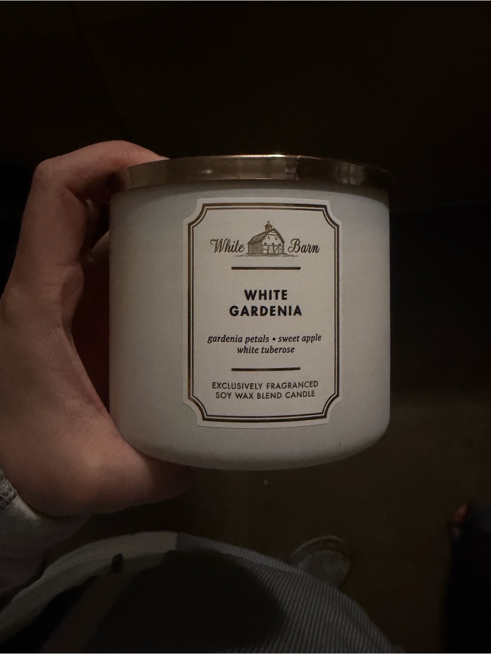 Bath & Body Works White Gardenia Candle - White with Gold Lid